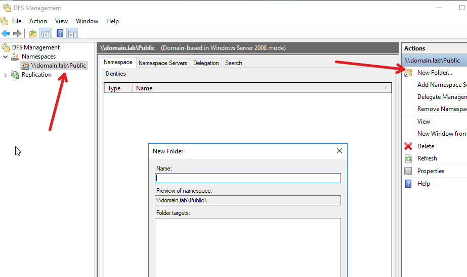 namespace-new-folder
