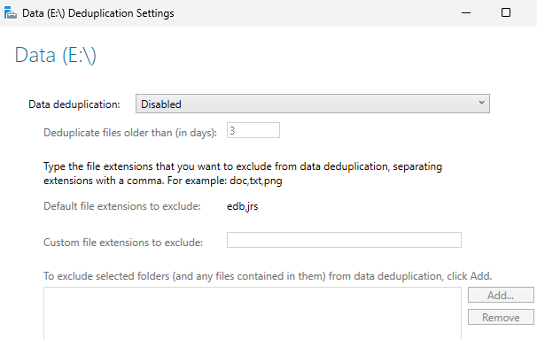 deduplication-option